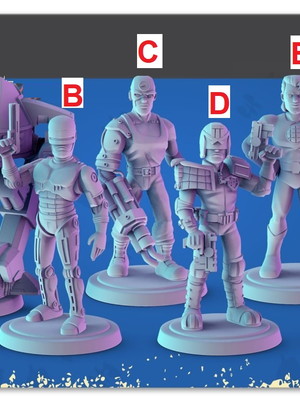 Miniatura robocop juiz dredd capitão planeta rpg d&d