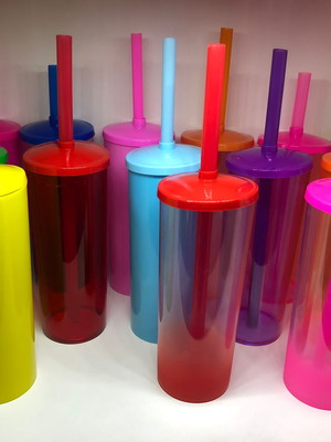 Long drink personalizados com tampas 350ml - escolha o tema!
