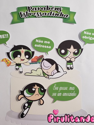 Topo de bolo docinho meninas super poderosas
