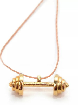 Colar pingente banhado ouro halter peso berkat sku 13245
