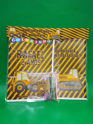 Kit colorir com lápis trator