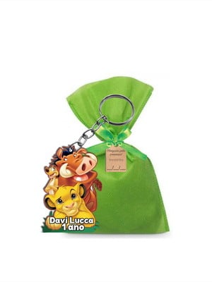 Chaveiro rei leão personalizado com saquinho e tag
