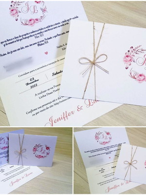 Convite casamento rústico com sisal