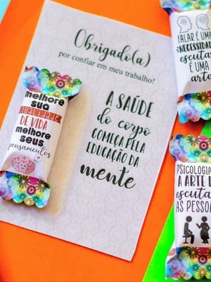 Bala com card psicologia