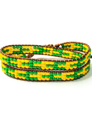 Pulseira tear 2 voltas miçangas