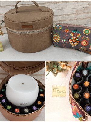 Kit bolsa difusor doterra 1 necessaire para óleos essenciais
