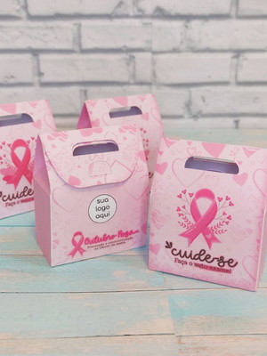 Saquinho com 1 bombom- outubro rosa