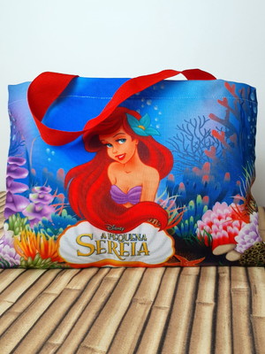 Sacolinhas ecobag personalizadas 28x19cm a perquena sereia
