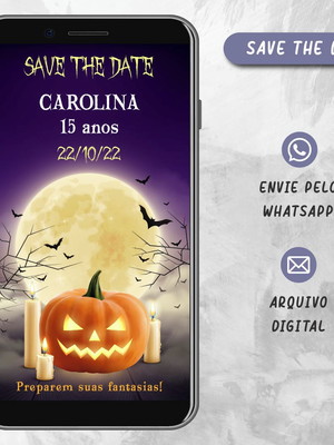 Save the date digital halloween