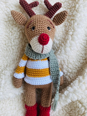 Rena de natal decoração amigurumi