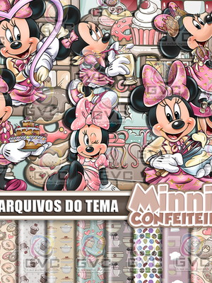 Kit digital minnie confeiteira