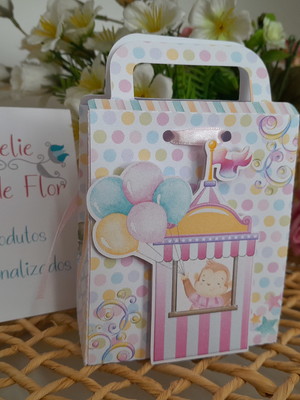Mini sacolinha personalizada tema circo rosa
