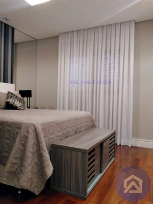 Cortina em gaze de linho branca prega macho 2,80 x 2,58