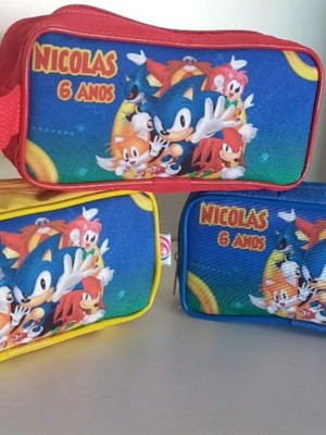 Estojo lembracinha sonic personalizada