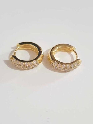 Par de brinco argola 16mm banhado ouro18k