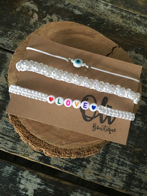 Kit pulseiras macramê (branca)