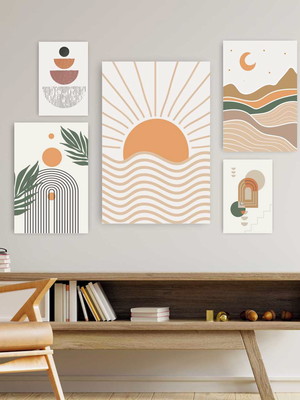 Quadro tela canvas composição boho i no chassi