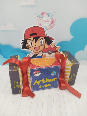 Caixa bala 3d - pokemon