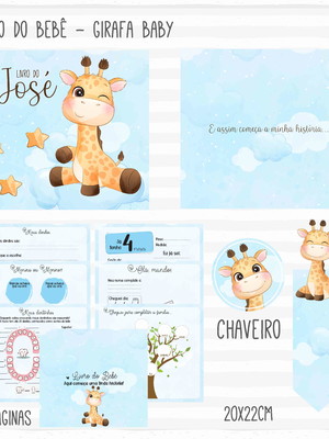 Girafa menino - livro e caderneta do bebê