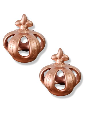Par coroas cerâmica 11x11 cm rosé gold 1 (2 peças)