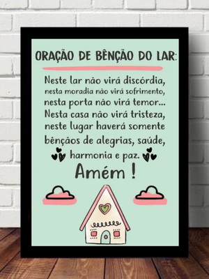 Quadro decorativo oração frases religiosas