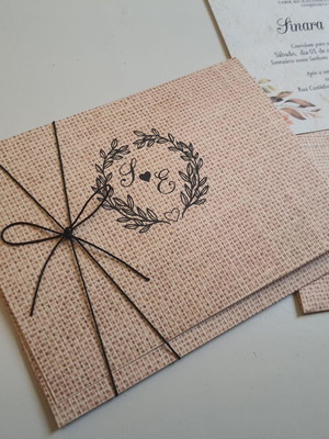 Convite envelope rustico