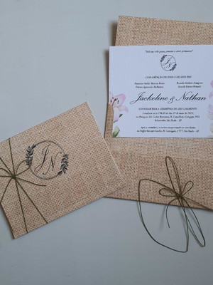 Convite envelope rustico