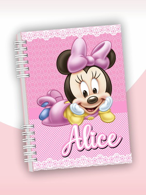 Arquivo digital caderneta de vacinas minie rosa baby