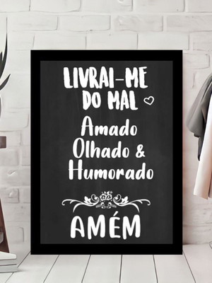 Quadro decorativo livrai me do mal frases religiosas