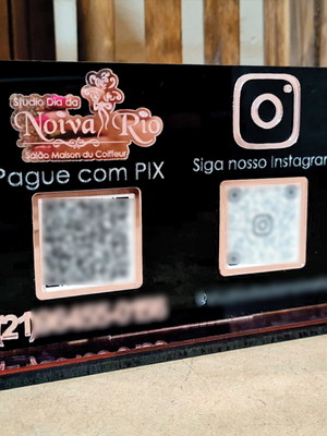Placa pix qr code + rede social