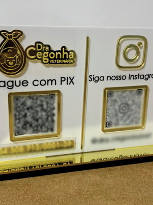 Placa pix qr code + rede social