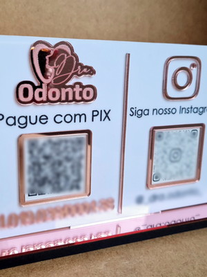 Placa pix qr code + rede social