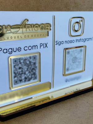 Placa pix qr code + rede social
