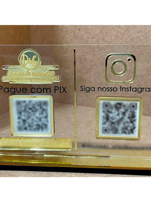 Placa pix qr code + rede social