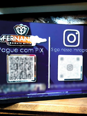 Placa pix qr code + rede social