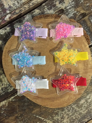 Hair clip estrela transparente (unidade)