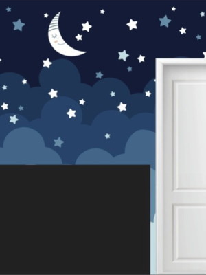 Papel de parede infantil lua com estrela ( jaqueline f )