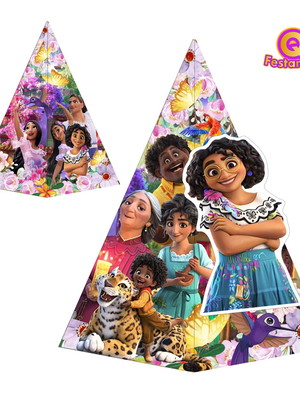 10 caixas cone encanto com aplique 3d