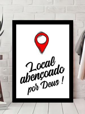 Quadro decorativo local abençoado por deus frases religiosas