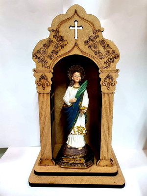 Imagem santa luzia 30cm com capela oratorio