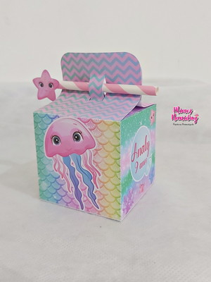 Caixa canudo sereia cute
