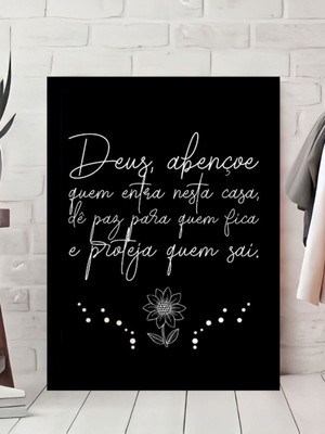 Quadro decorativo deus abençoe frases religiosas