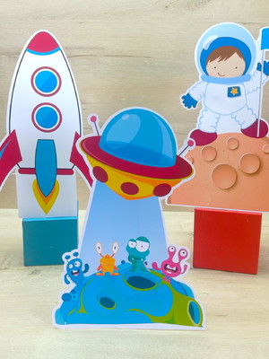 Display - enfeite mesa festa - astronauta