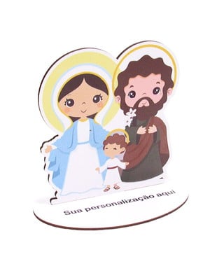 Lembrancinhas totem sagrada familia mdf personalizada