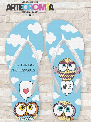Chinelo corujinhas dia dos professores