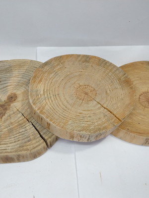 15 bolacha de madeira rústica natural centro de mesa 30 cm