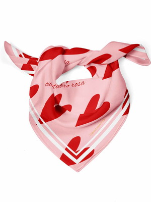 Lenço outubro rosa 68x68cm - personalize com logo