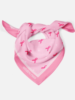 Lenço outubro rosa 68x68cm - personalize com logo