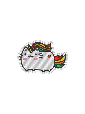 Patch bordado termocolante gatinho unicórnio - modelo1
