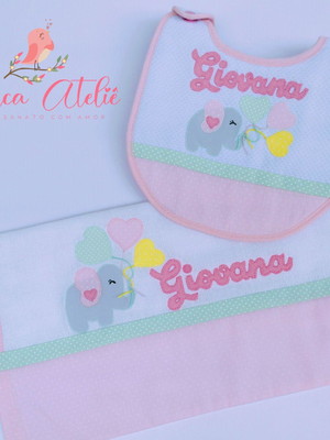 Kit de fralda com babador
